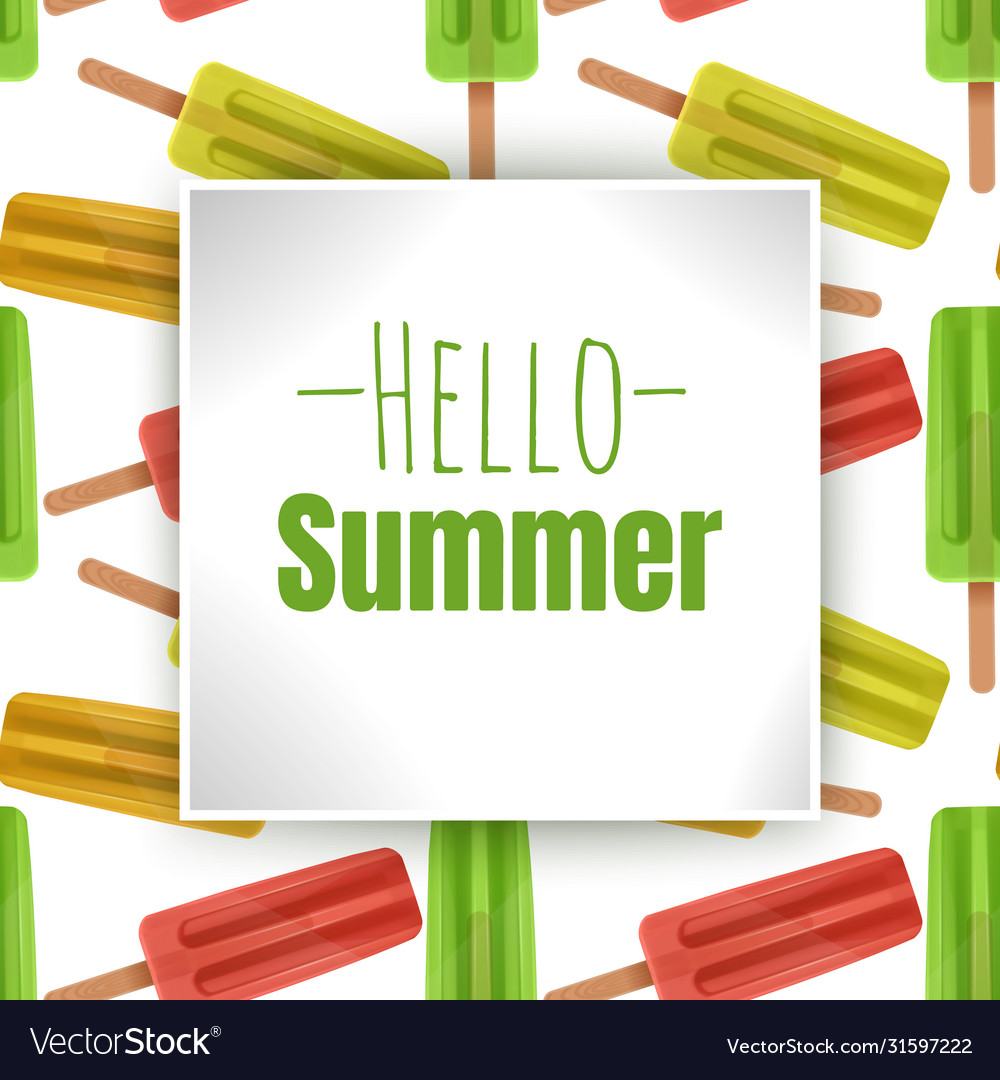 Hello summer inscription on background