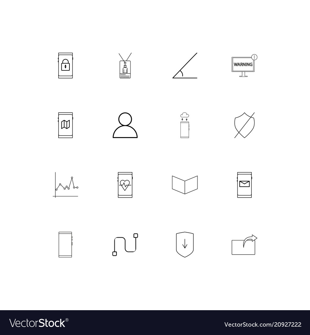 Internet technologies linear thin icons set