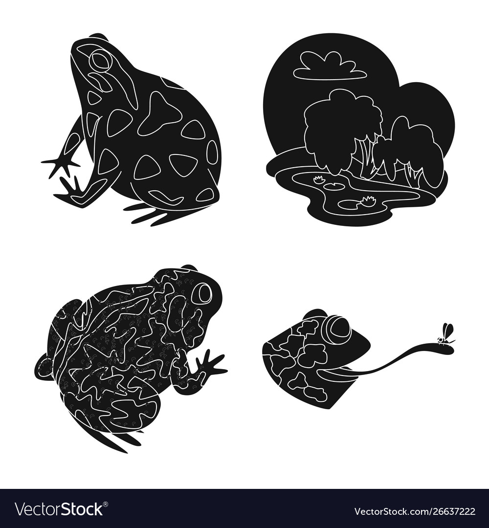 Isolated object fauna and reptile sign set