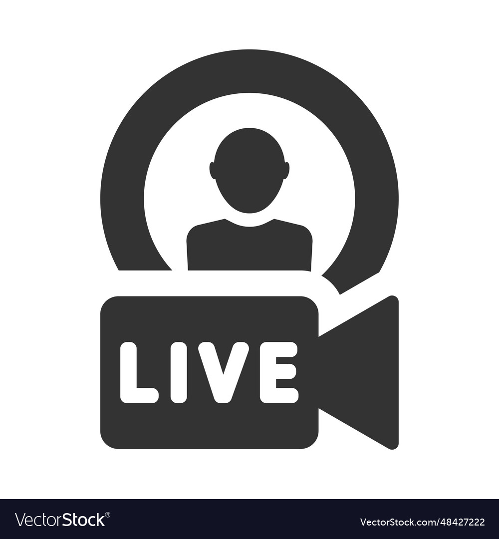 Live streaming icon Royalty Free Vector Image - VectorStock