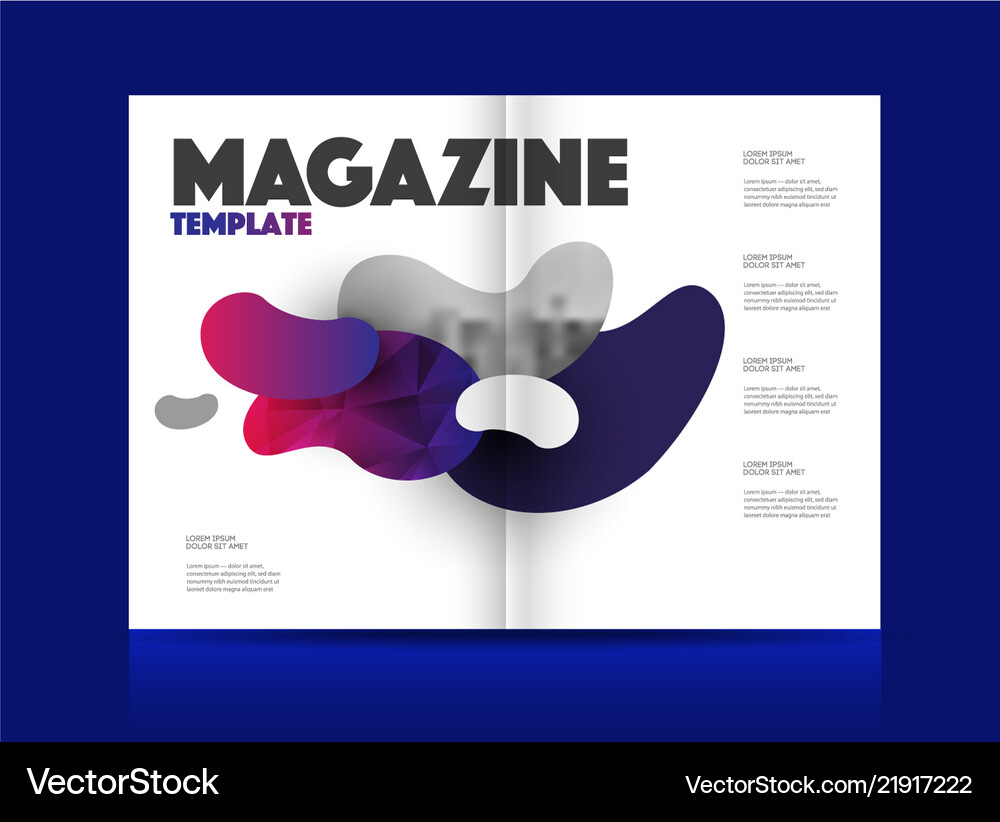 Magazine template with two pages Royalty Free Vector Image