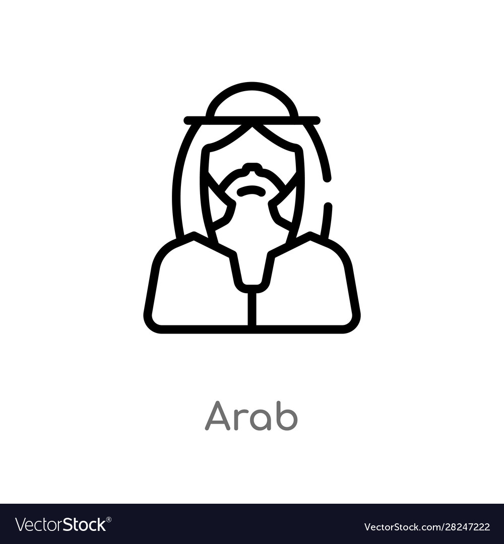 Outline arab icon isolated black simple line