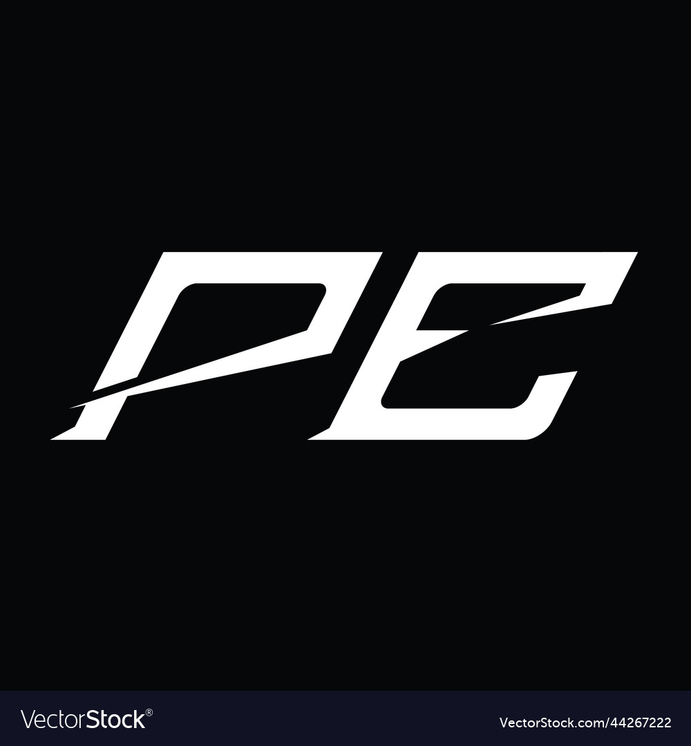 PE Monogram Letter Slice Logo