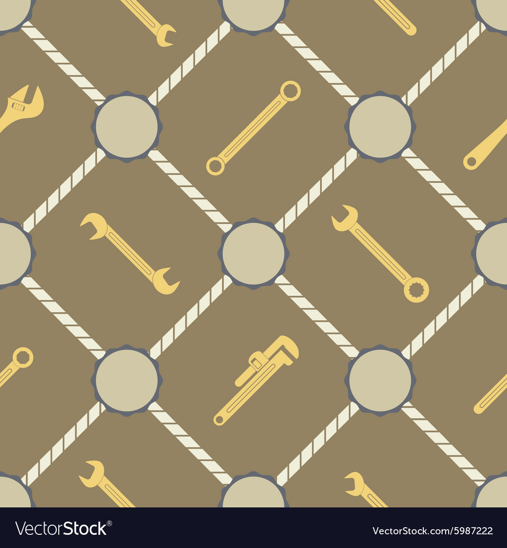 Seamless background with different wrench