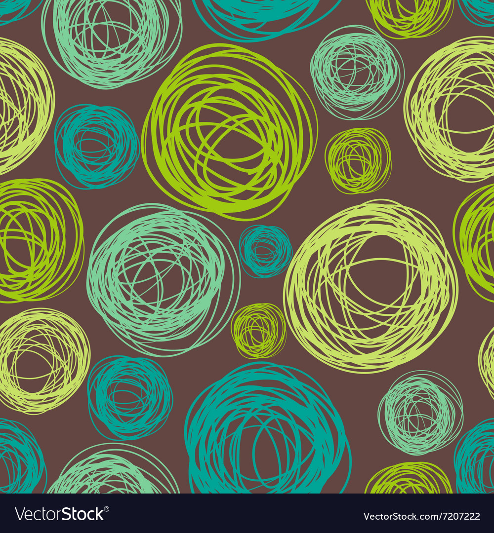 Seamless pattern with scribbles circles