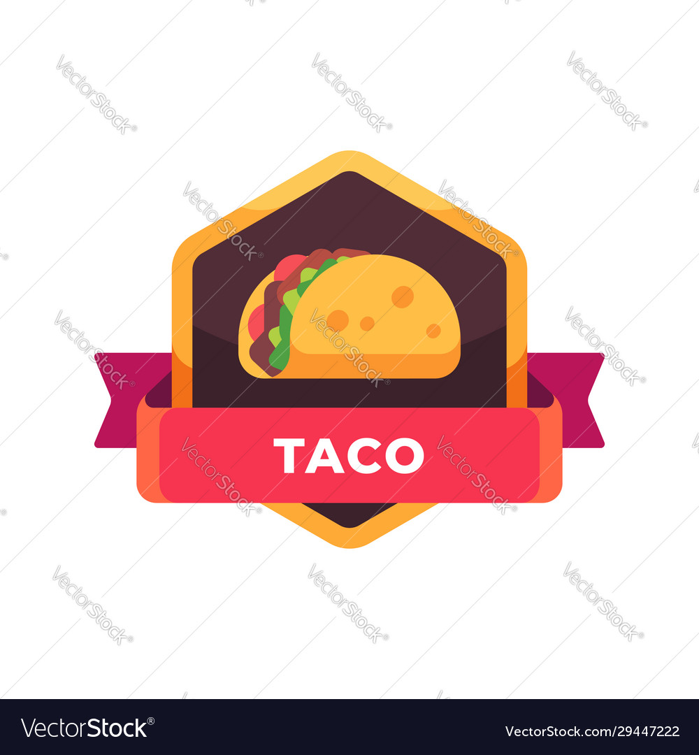 Taco with salad and tomatoes mexican fast food