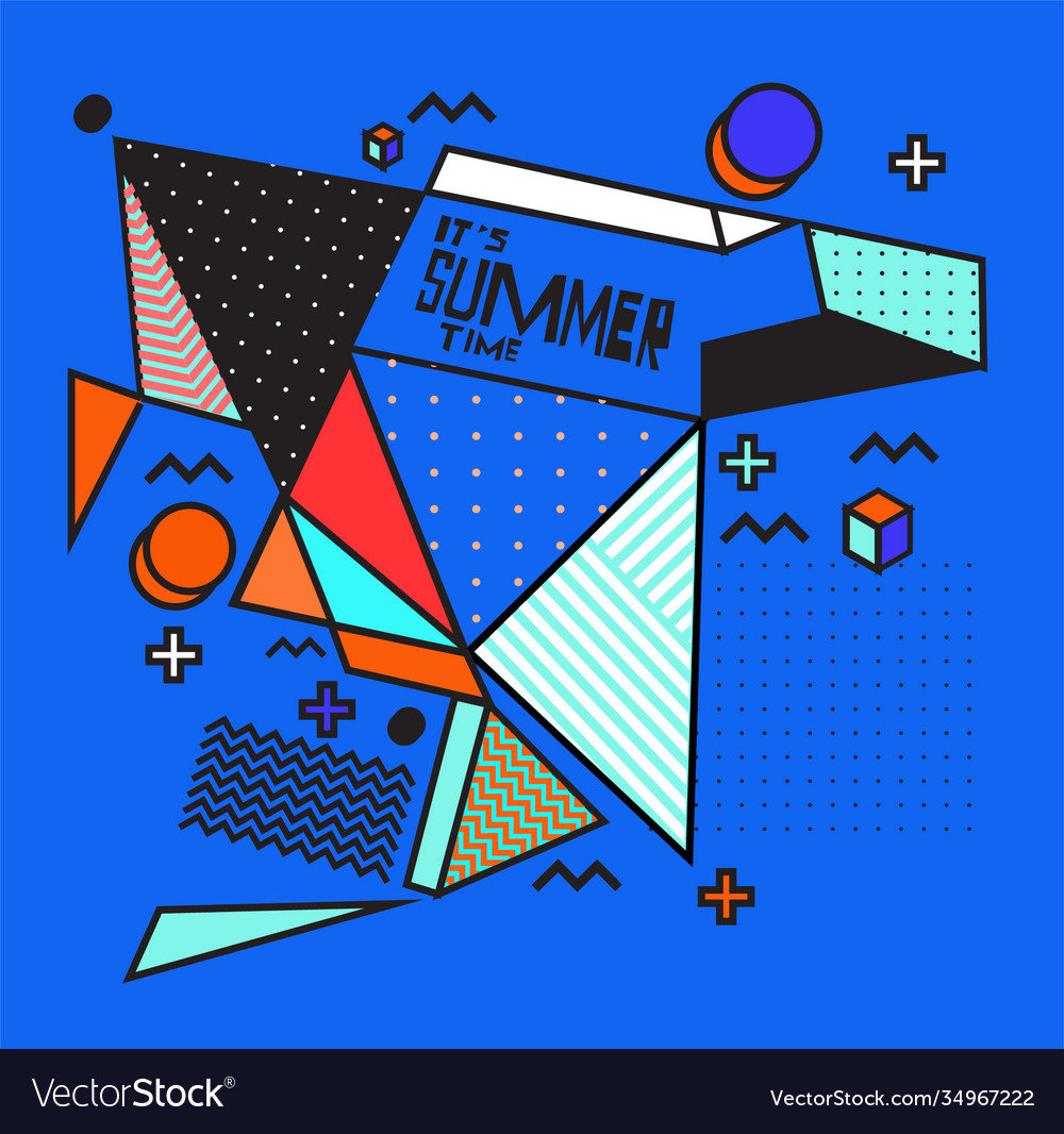 Triangle geometric forms for summer design event vector image Triangle geometric forms for summer design event