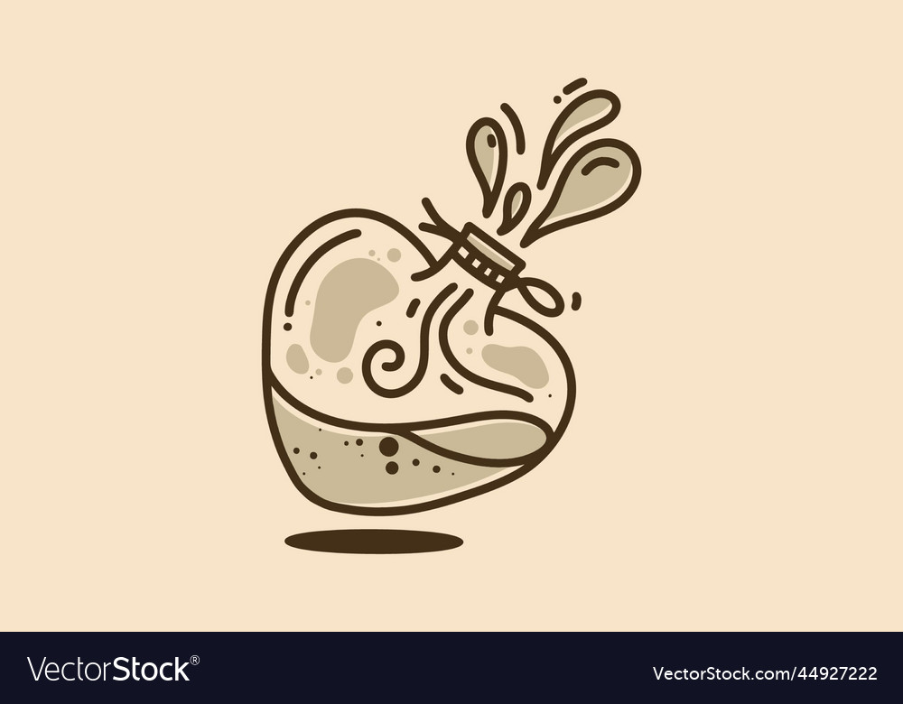 Vintage art of a heart bottle