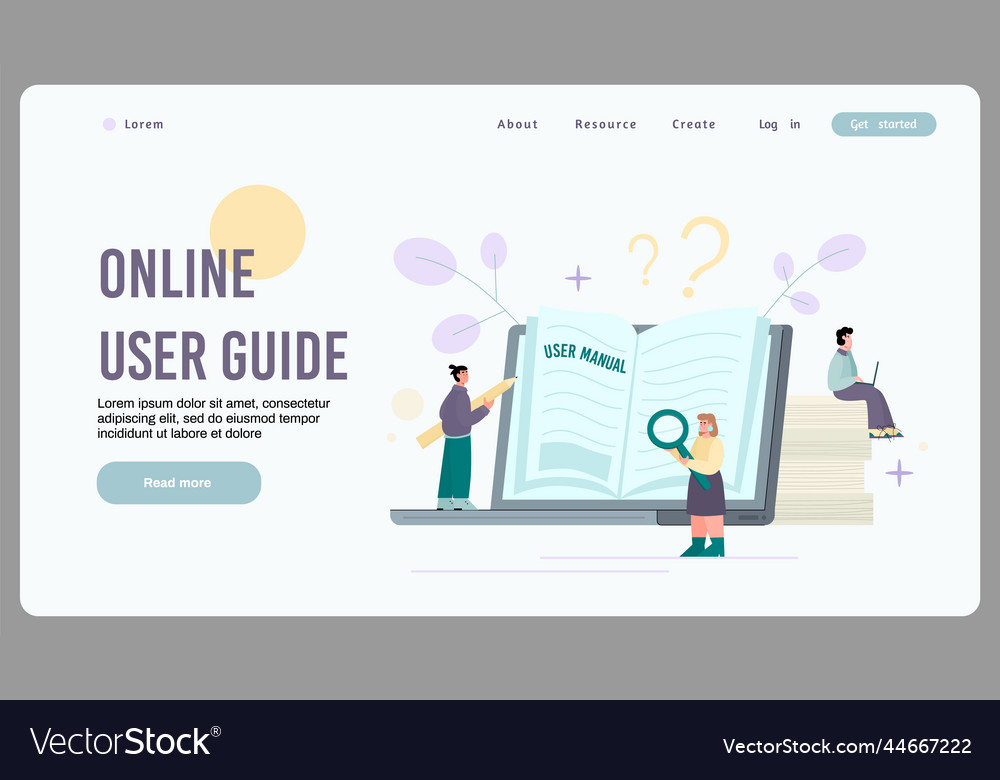 Website banner template about online user guide