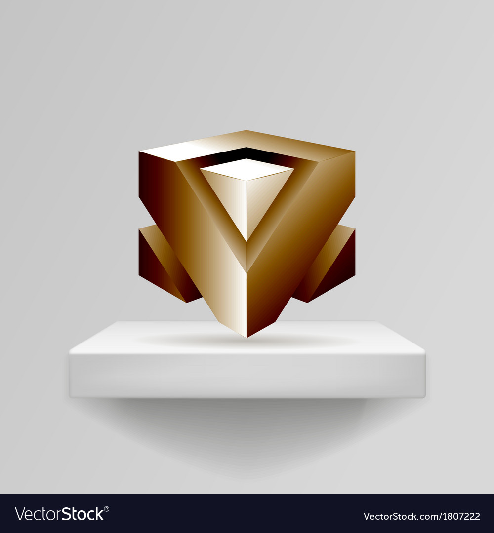 White 3D Cube on Shelf