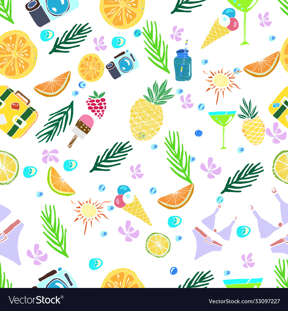 Cute summer vacation seamless pattern fresh