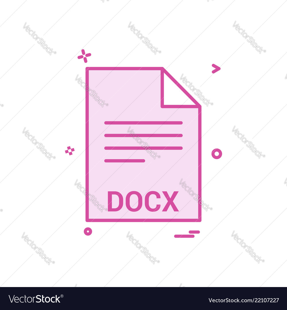 Docx file extension format icon design vector image Docx file extension format icon design