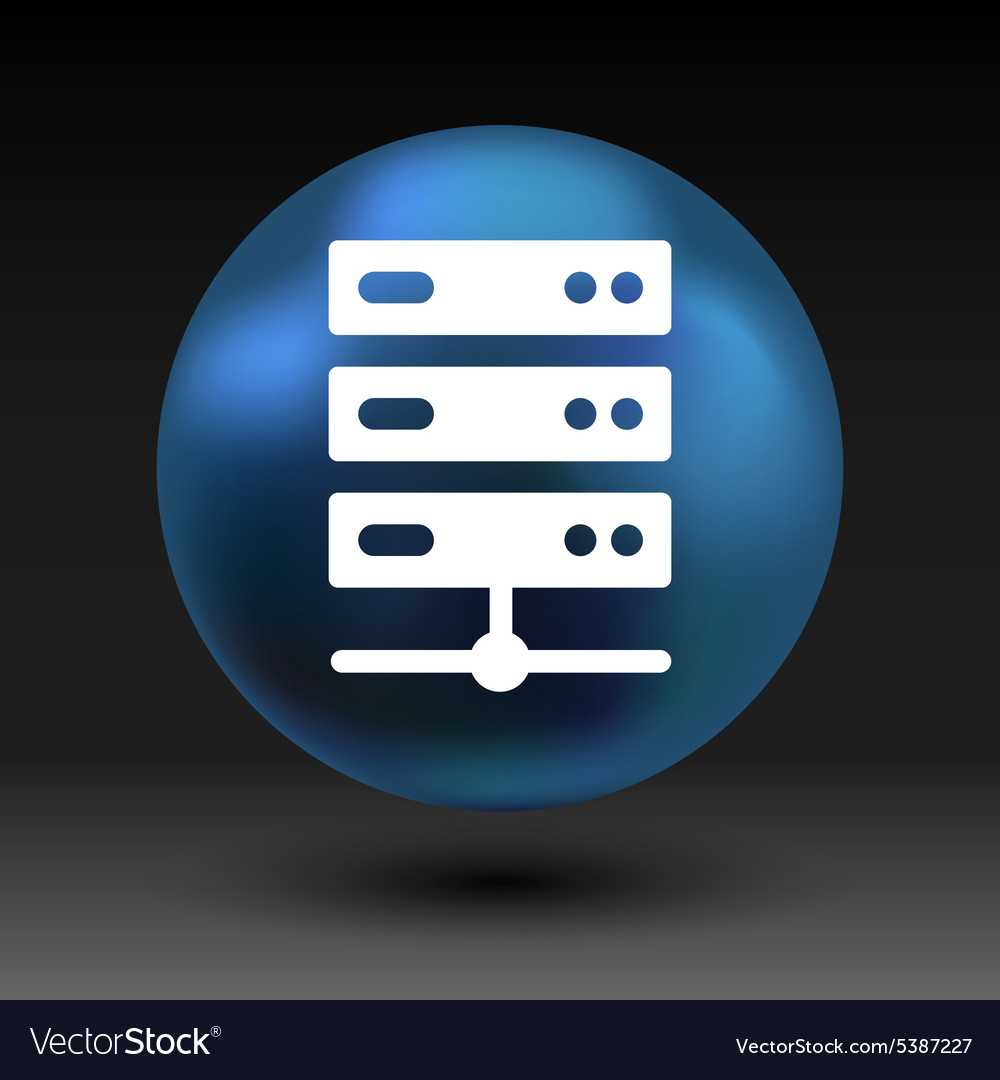 Flat computer server system icon