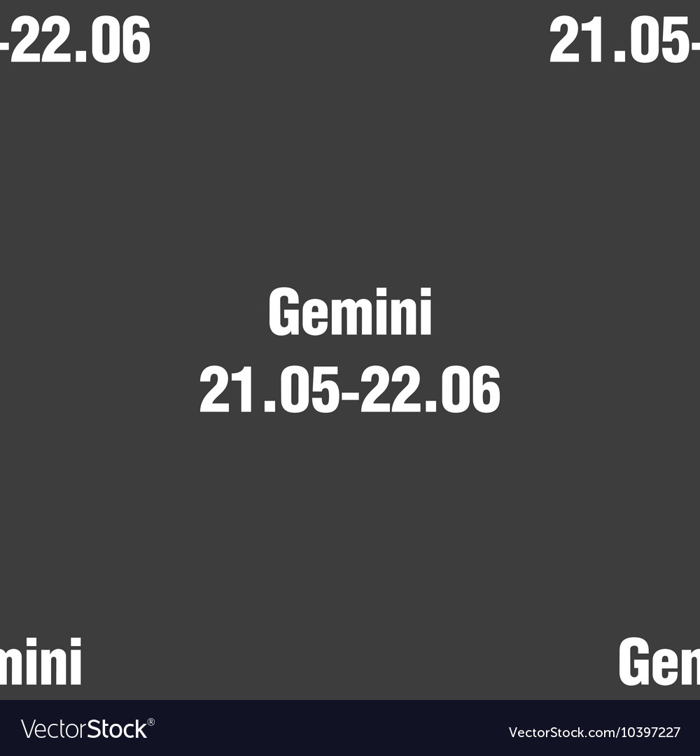 Gemini sign seamless pattern on a gray background