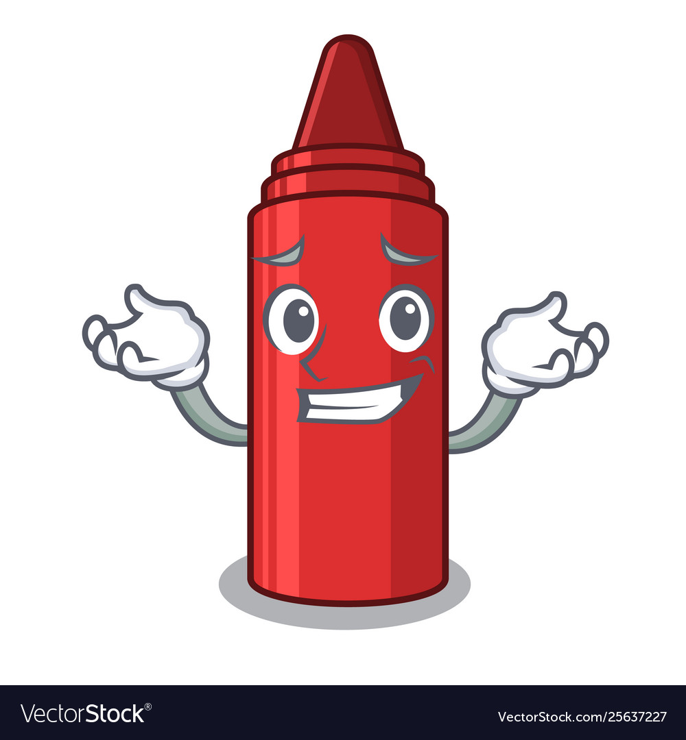 Grinning Red Crayon Character