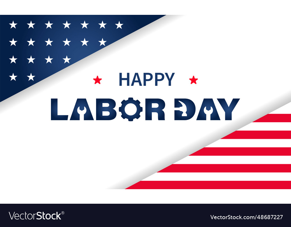 Happy labor day background design greeting card Vector Image