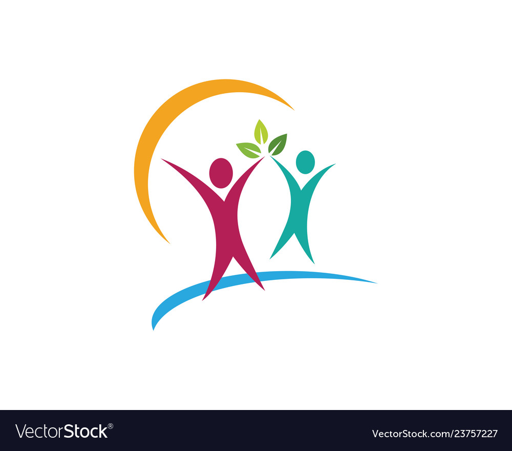 Human character logo sign Royalty Free Vector Image