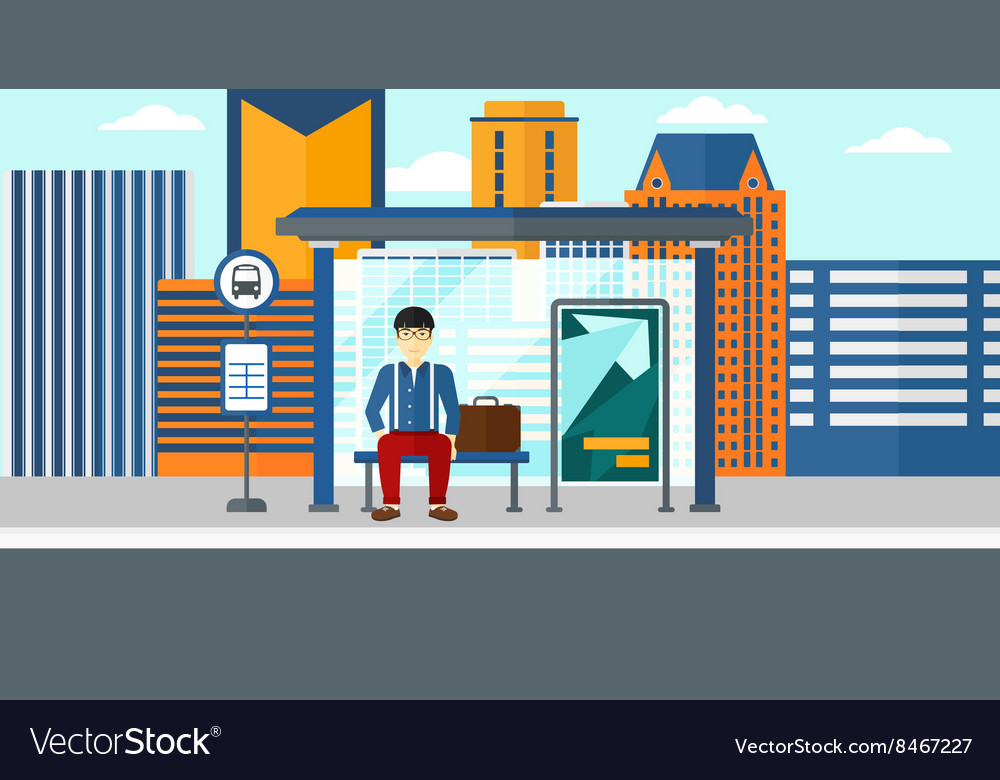 Man waiting for bus