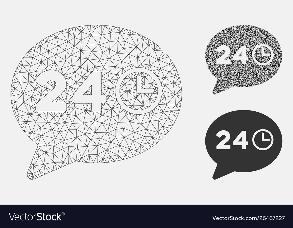 Message hours mesh carcass model vector image Message hours mesh carcass model