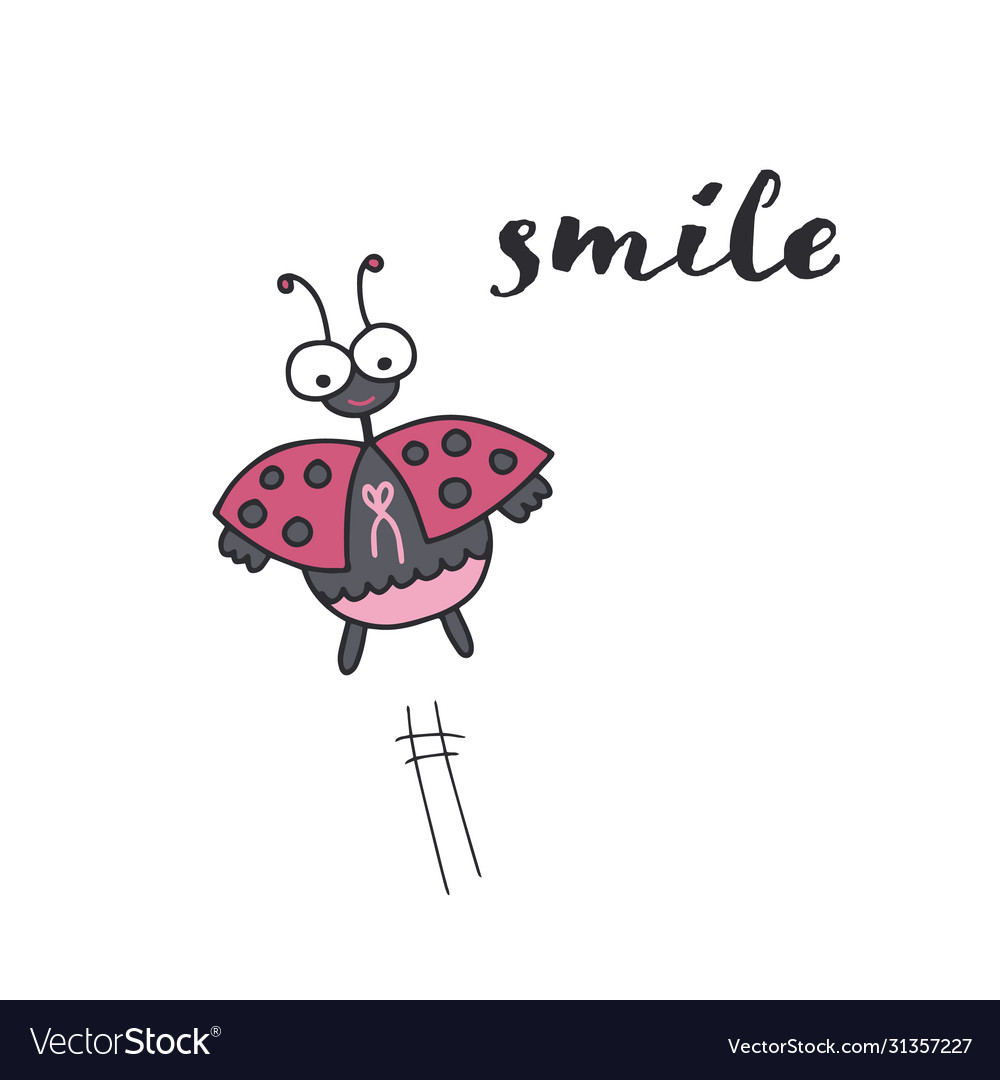 Placement print with ladybug