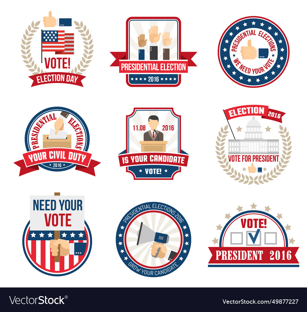 Presidential election labels Royalty Free Vector Image