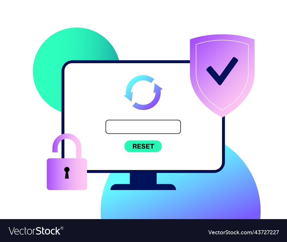 Reset password action Vector Image Reset password action