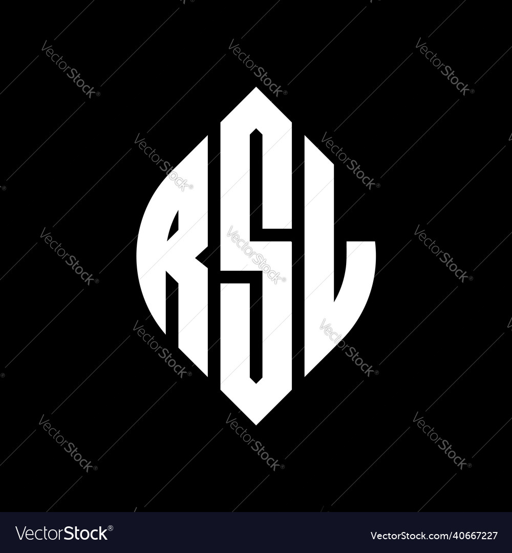 Rsl circle letter logo design Royalty Free Vector Image