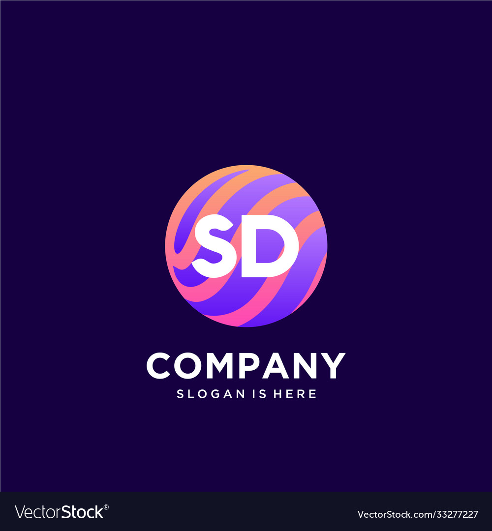 Sd initial logo with colorful template