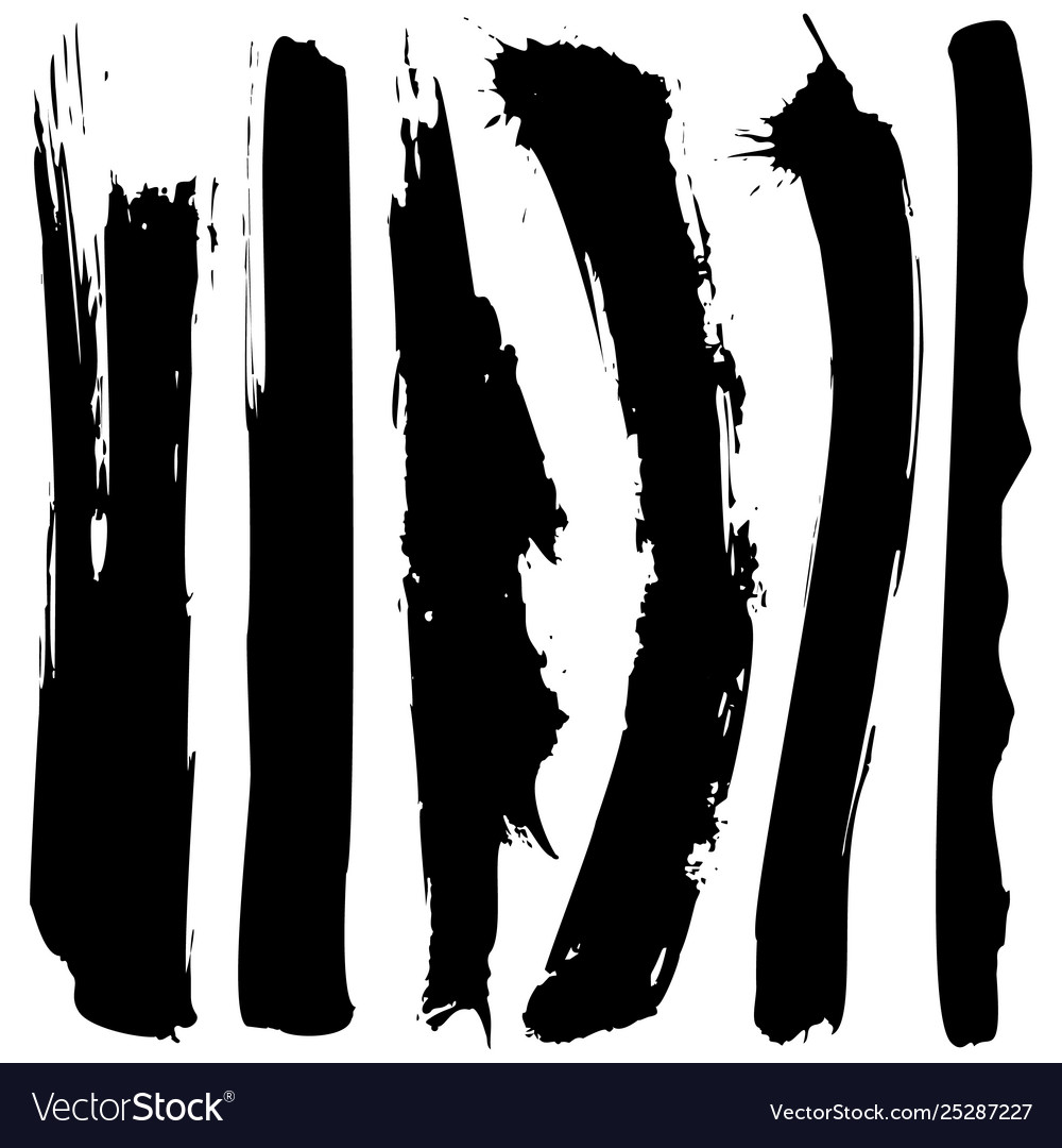 Set black grunge ink blobs vector image Set black grunge ink blobs