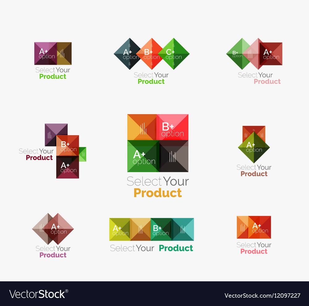 Set of square abstract background templates
