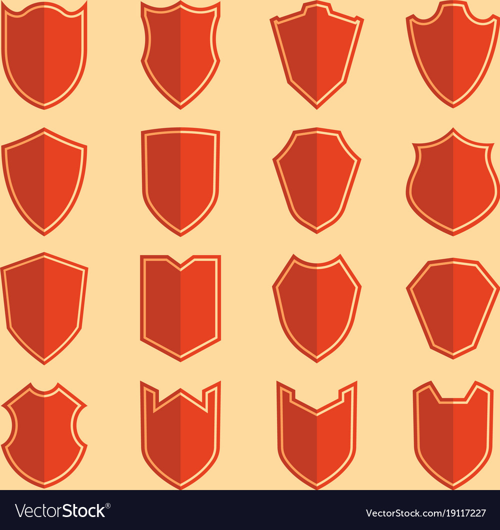 Shield color icon set Royalty Free Vector Image