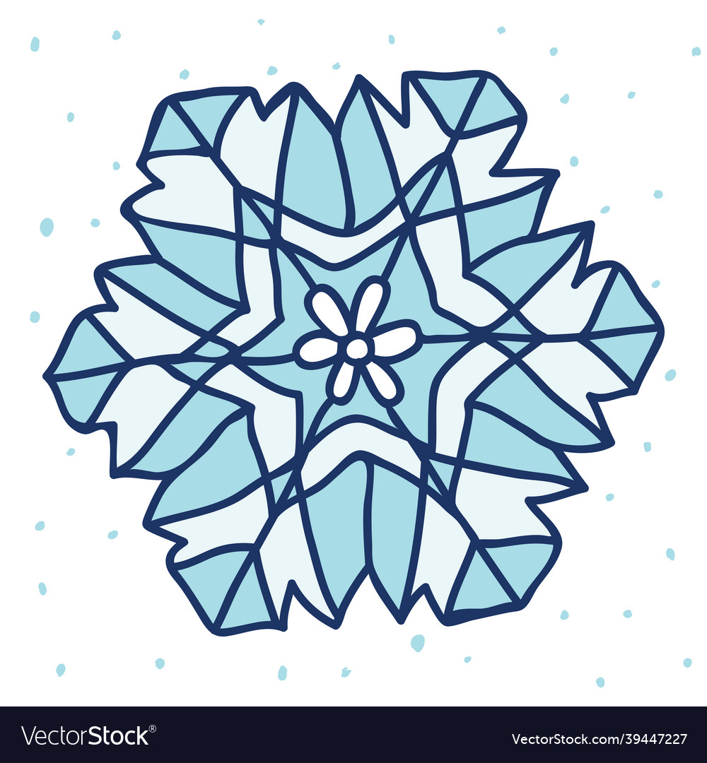 Snowflake christmas element a single simple shape Vector Image Snowflake christmas element a single simple shape