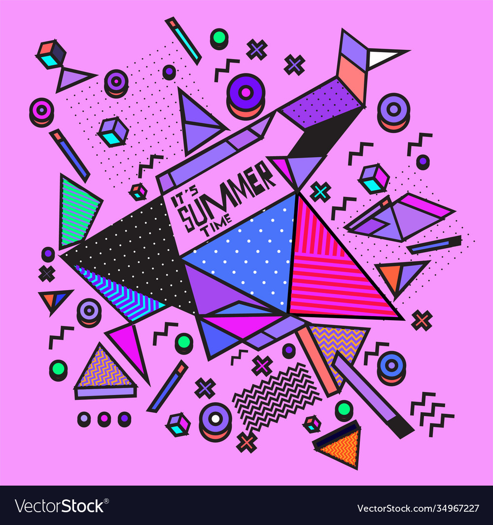 Triangle geometric forms for summer design event vector image Triangle geometric forms for summer design event