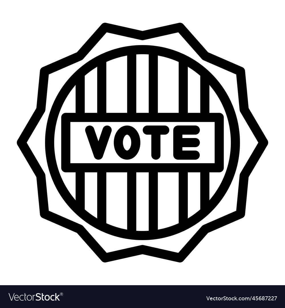 Vote badge thick line icon