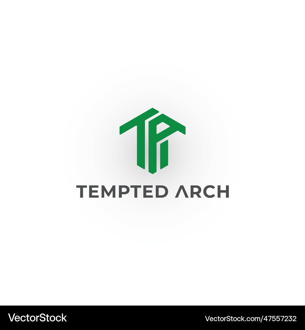Abstract initial letter ta or at logo in green Vector Image