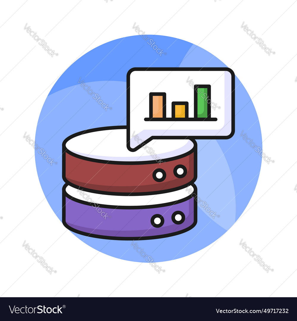 Bar chart with database showing concept