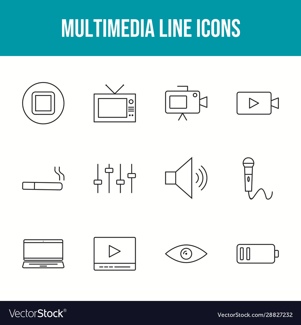 Beautiful multimedia 12 icons