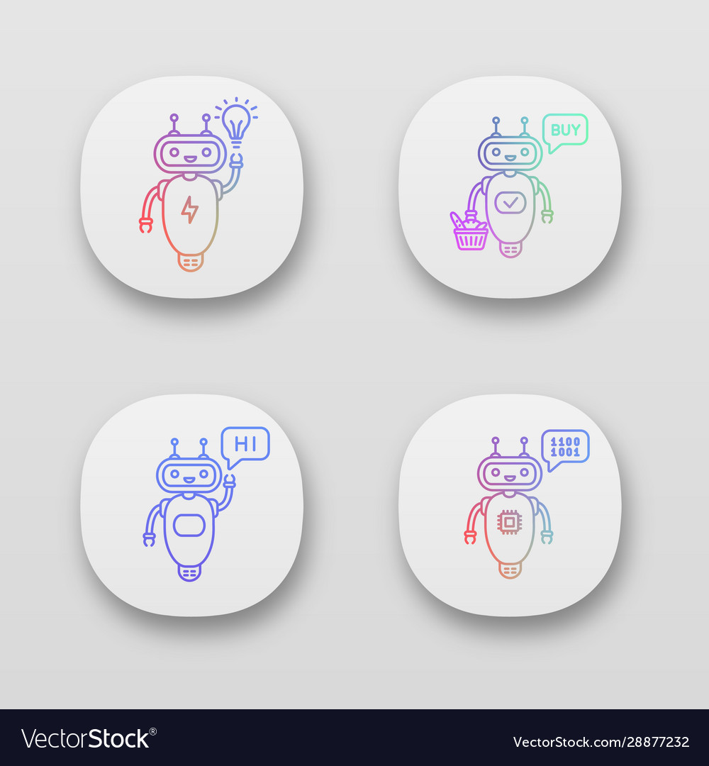 Chatbots app icons set