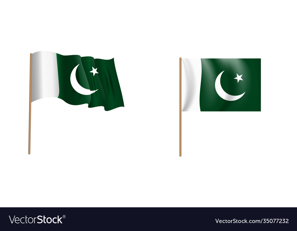 Colorful naturalistic waving pakistan flag