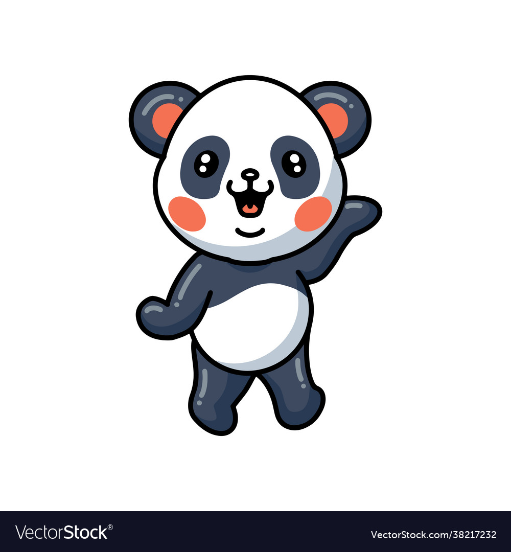 Premium Vector, Cute panda good posing