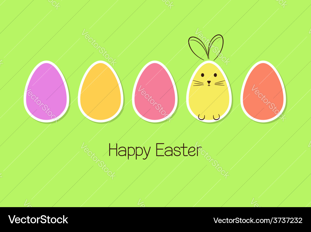 Easter eggs and bunny Royalty Free Vector Image