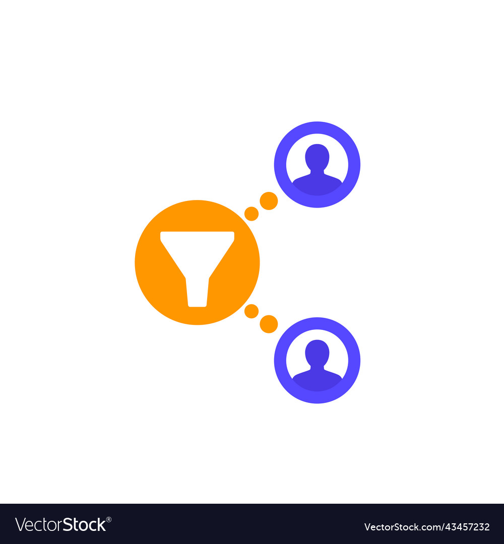 Filtering users data icon flat