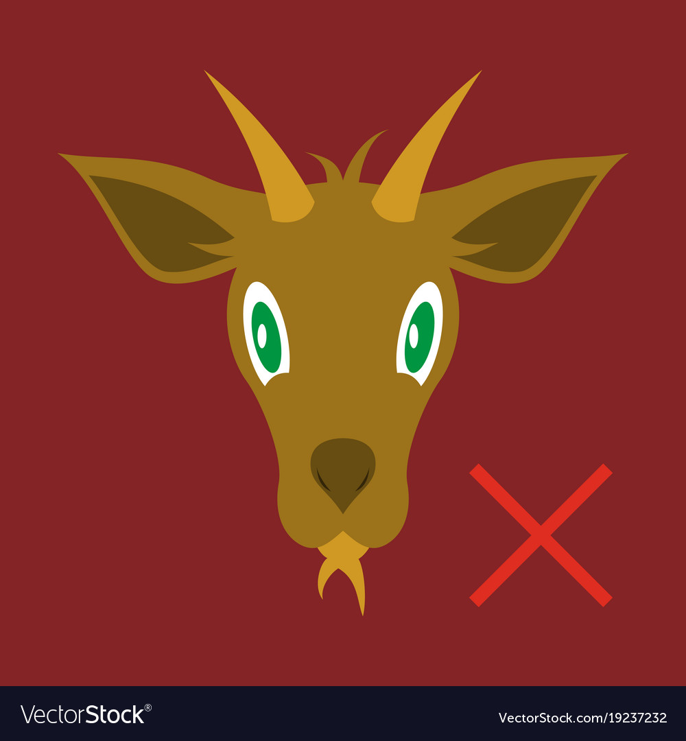 Flat goat animal farm icon