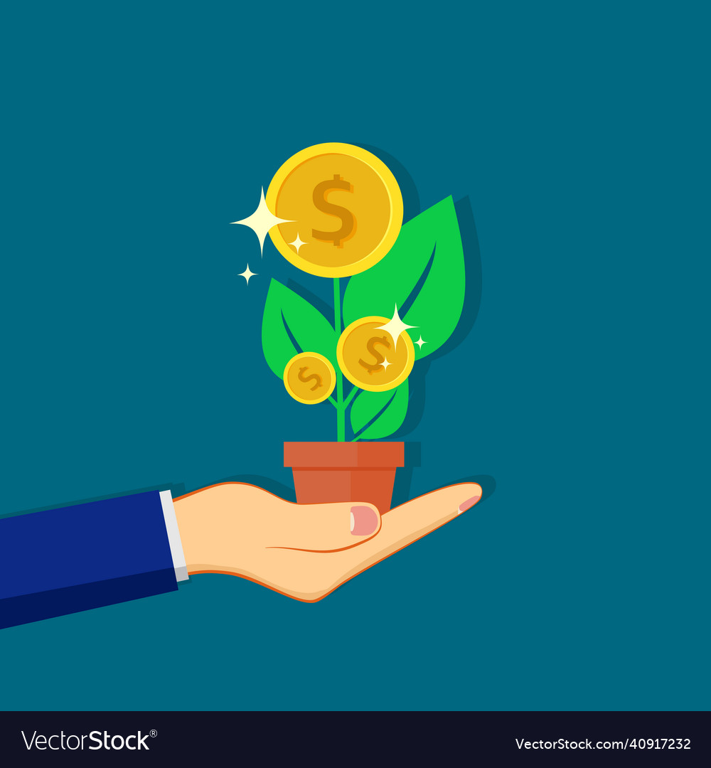 Give away the money tree rewarding or adding Vector Image