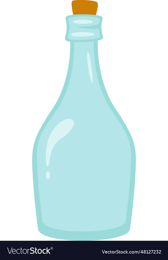 Glass bottle with cork Royalty Free Vector Image