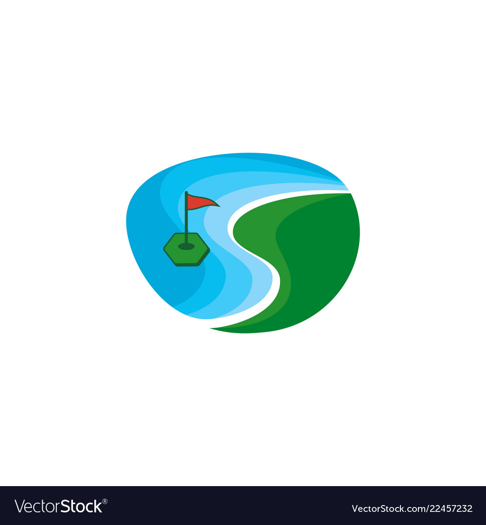 Golf flag play game field image