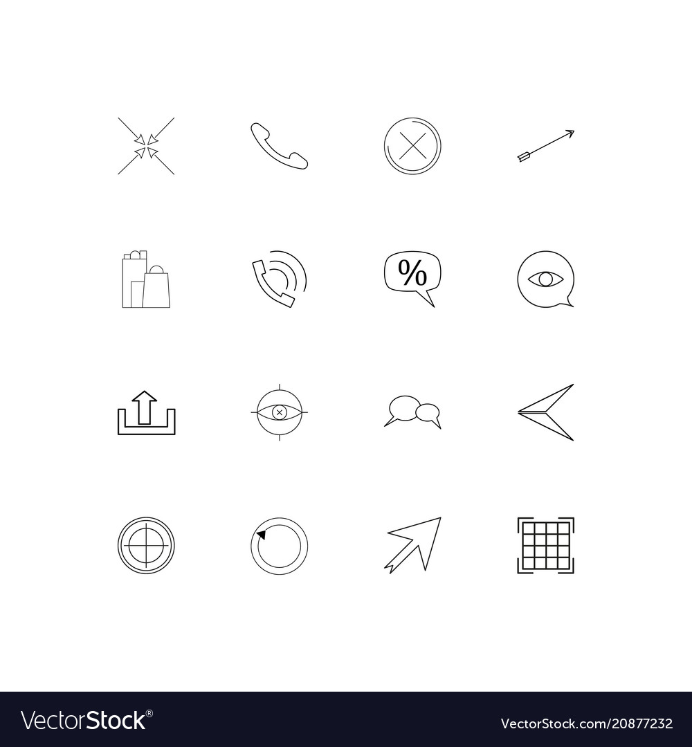 Interface linear thin icons set outlined simple