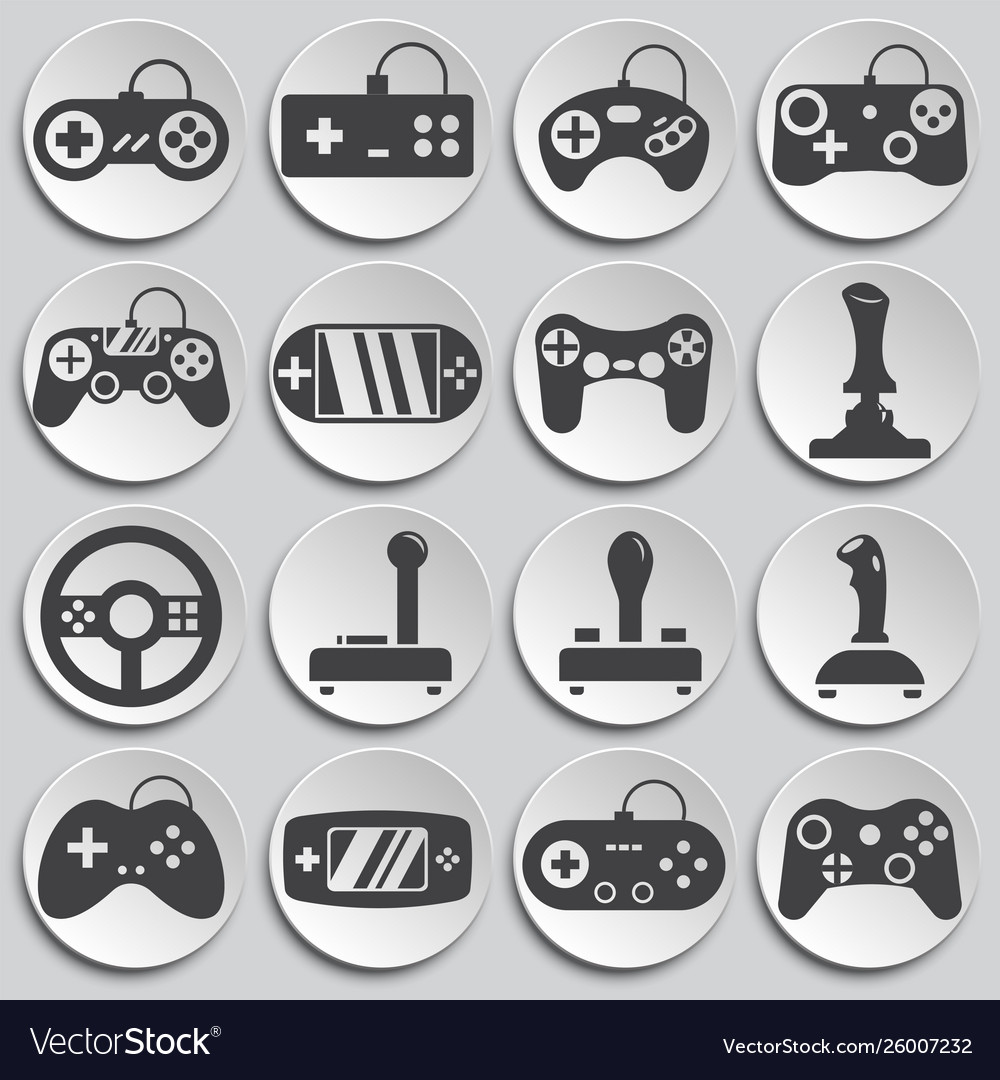 Joystick icons set on background for graphic vector image Joystick icons set on background for graphic