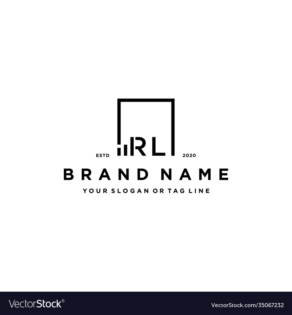 Letter rl square logo finance design