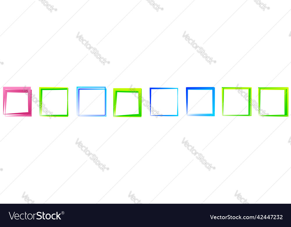 Random square contour frame border element